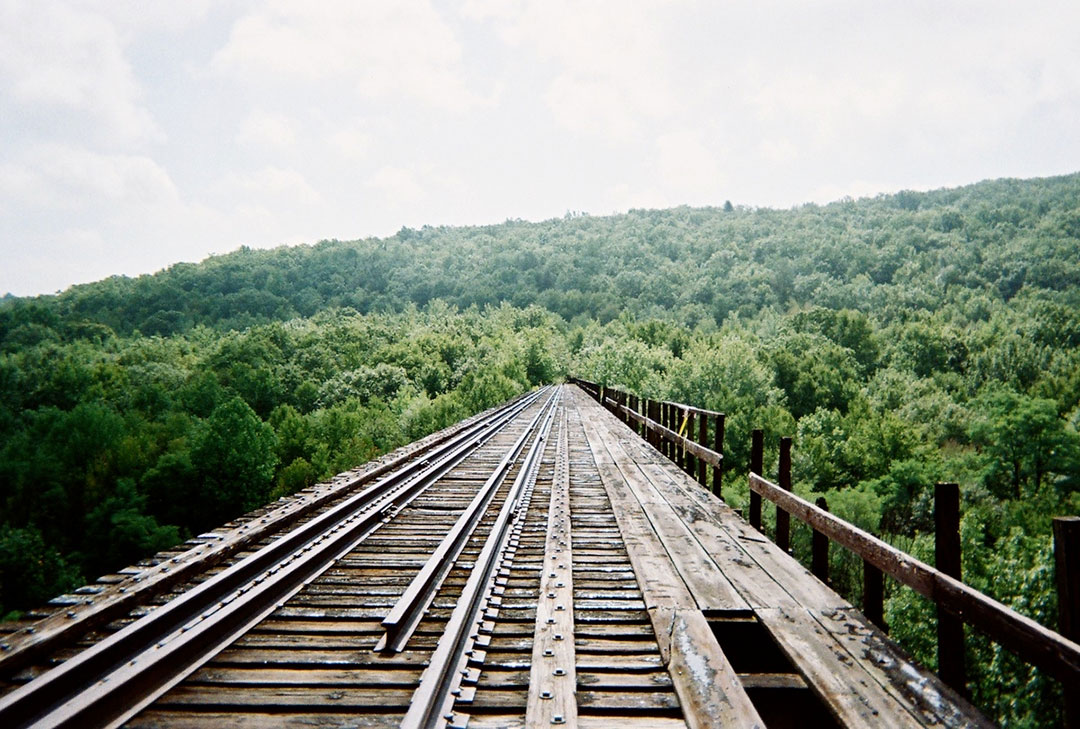 ... bridge spanning the Nay Aug Gorge outside Scranton, Pennsylvania